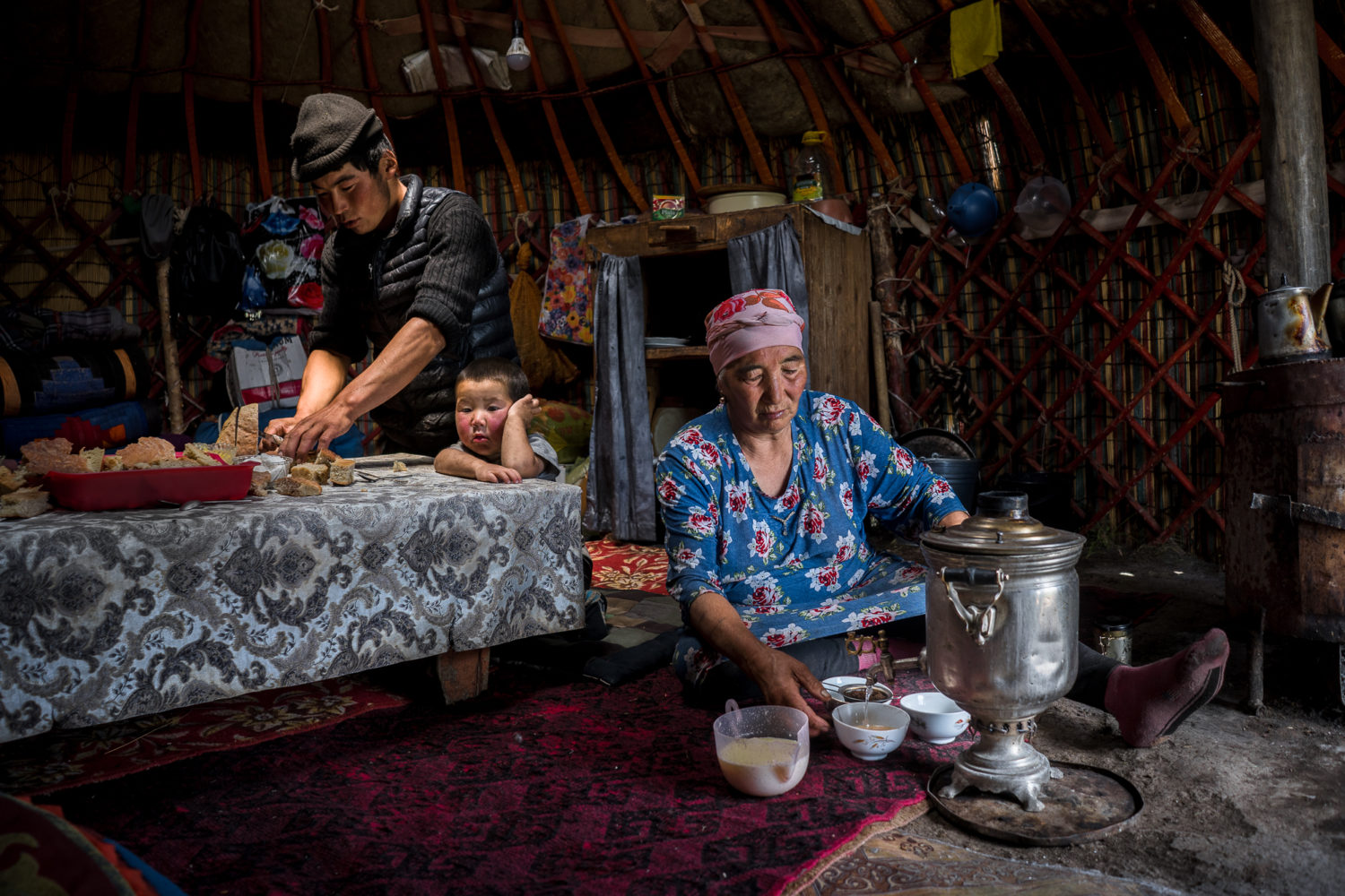 inside a yurt during the Kyrgyzstan Photo Tour 2021