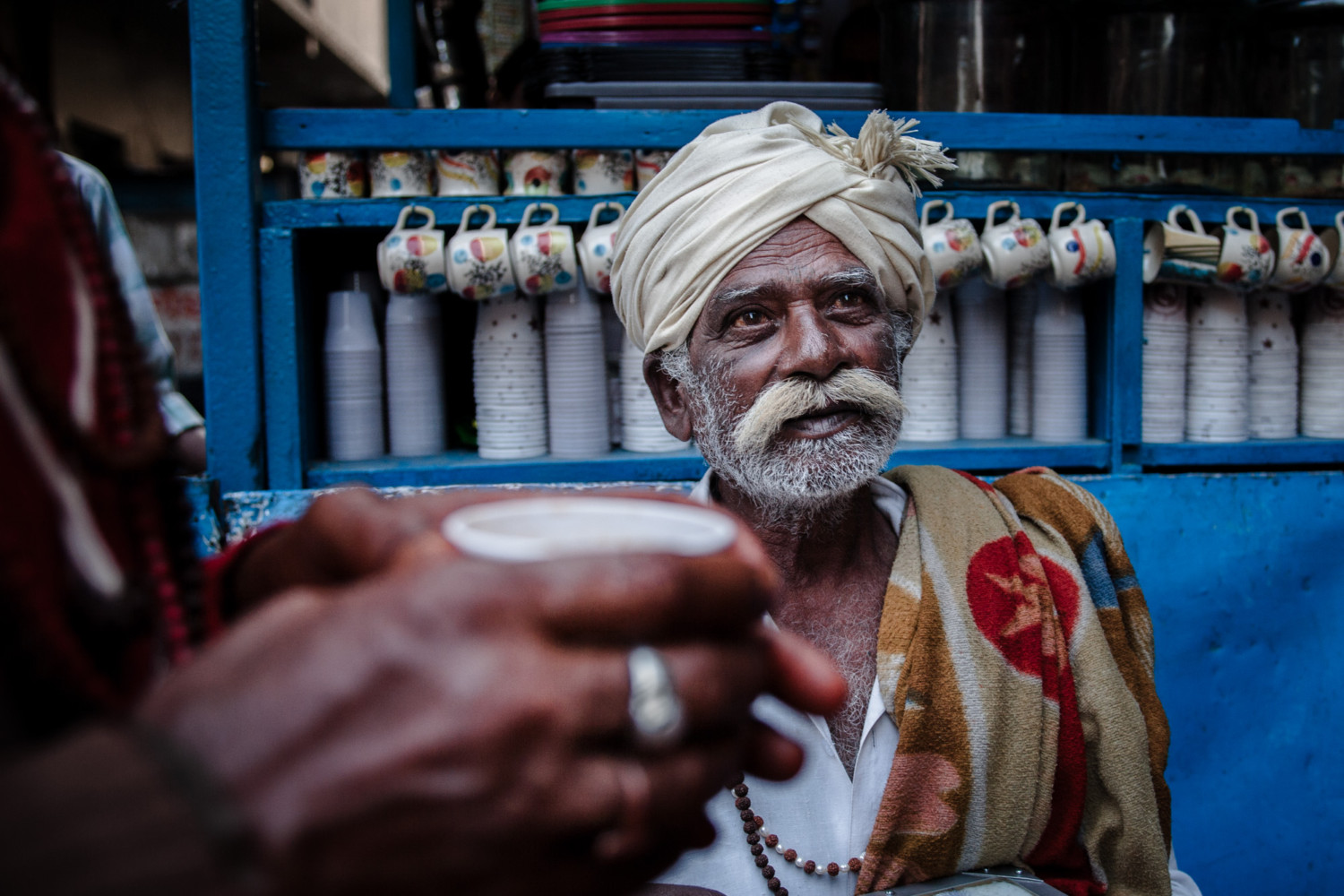 A man drinks Chai in India