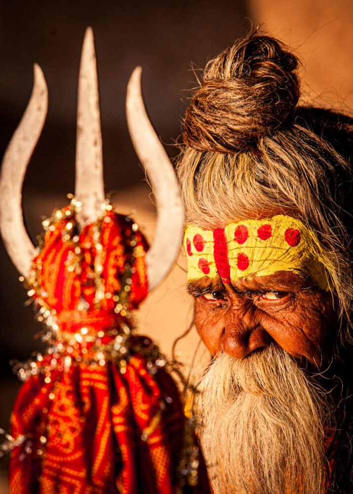 A Sudhu with his trident - Tom Bourdon Travel Photography